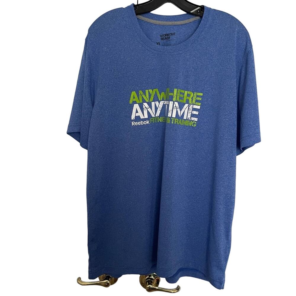 Reebok Blue XL work out anywhere anytime t-shirt